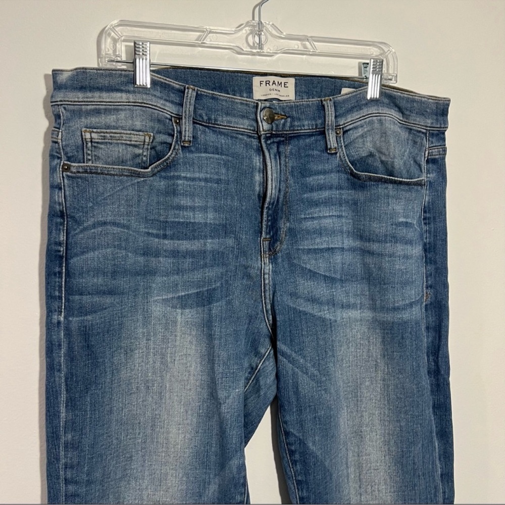 FRAME L'Homme Classic Straight Leg Jeans In Craters Wash Size 36 - Picture 3 of 12